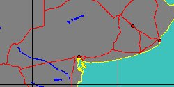 Map center:  S: 38° 6' 0'' W: 61° 47' 59''  - Grid: 5° - click to open