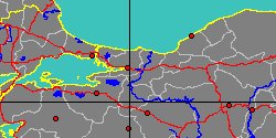 Map center:  N: 40° 42' 59'' E: 30° 15' 0''  - Grid: 5° - click to open