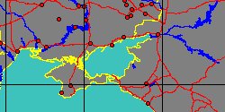 Map center:  N: 46° 13' 25'' E: 36° 48' 53''  - Grid: 5° - click to open